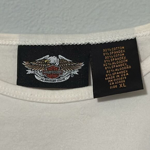 Harley-Davidson Vtg Y2K Jeweled Wing Emblem Tee XL - Picture 4 of 5
